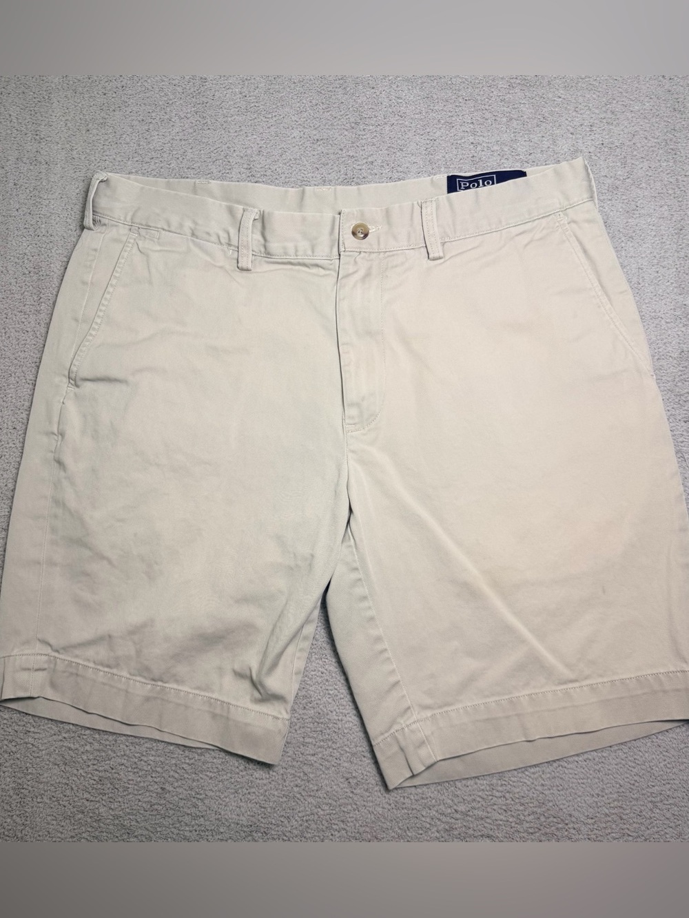 Vtg Polo Ralph Lauren Khaki Chino Shorts Men’s 34 Preppy Classic Fit Flat Front